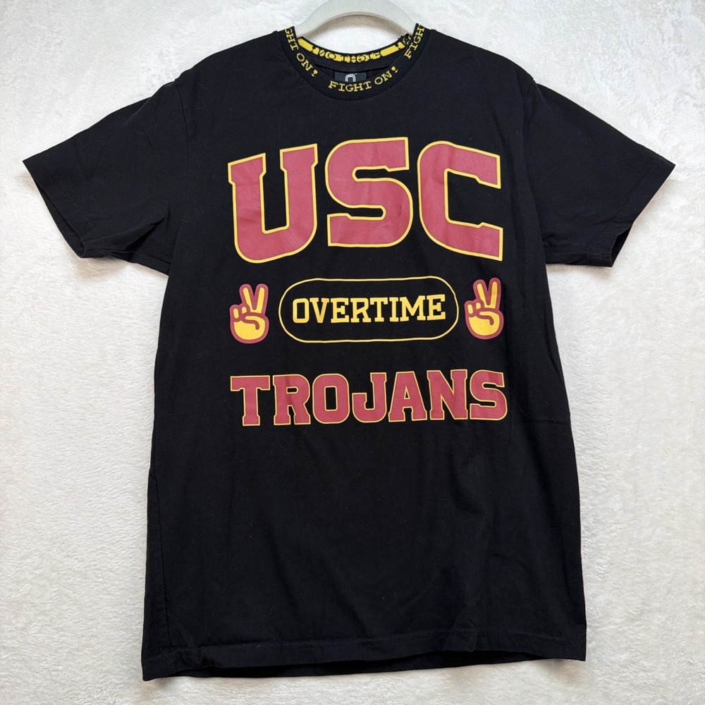 USC Trojans Overtime T Shirt Mens Medium Black Graphic NCAA College Tee